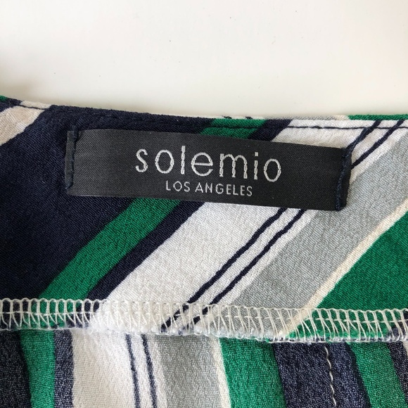 Solemio Los Angeles Striped Wide Leg Cropped Pants - Picture 4 of 4